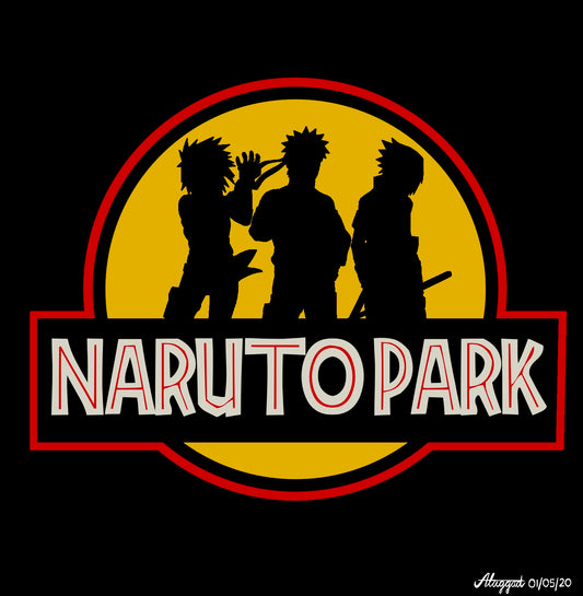 Jurassic Park x Naruto Crossover T-Shirt